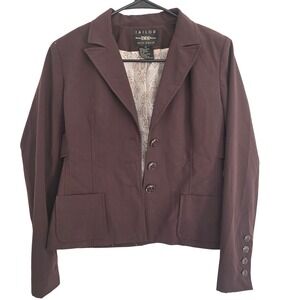 Tailor & Company Petite Stretch Blazer Jacket Brown Button Blazer Women's 2P